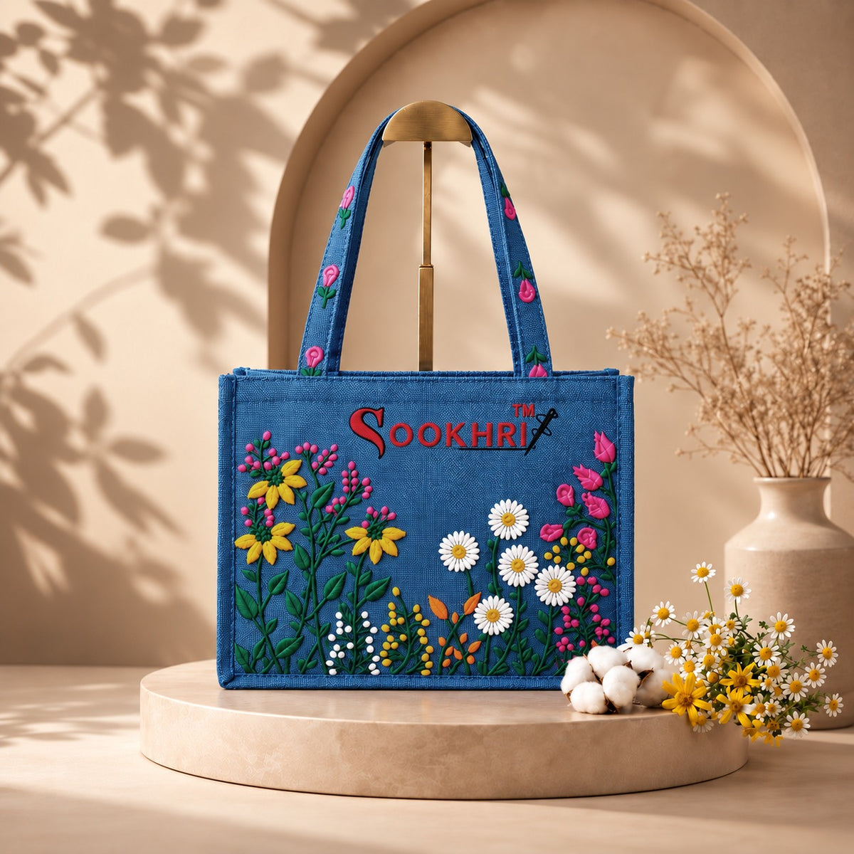 Sookhri Embroidered Jute Tote Bag