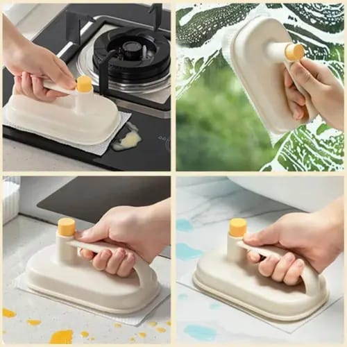 Kitchen Cleaning Magic Brush & Replaceable Disposable Magic Cloth- 50 Pc Cloth Free