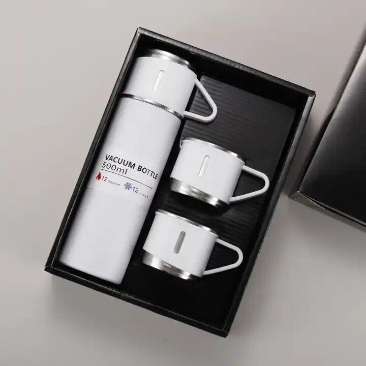 3-Cup Stainless Steel Vacuum Flask Set