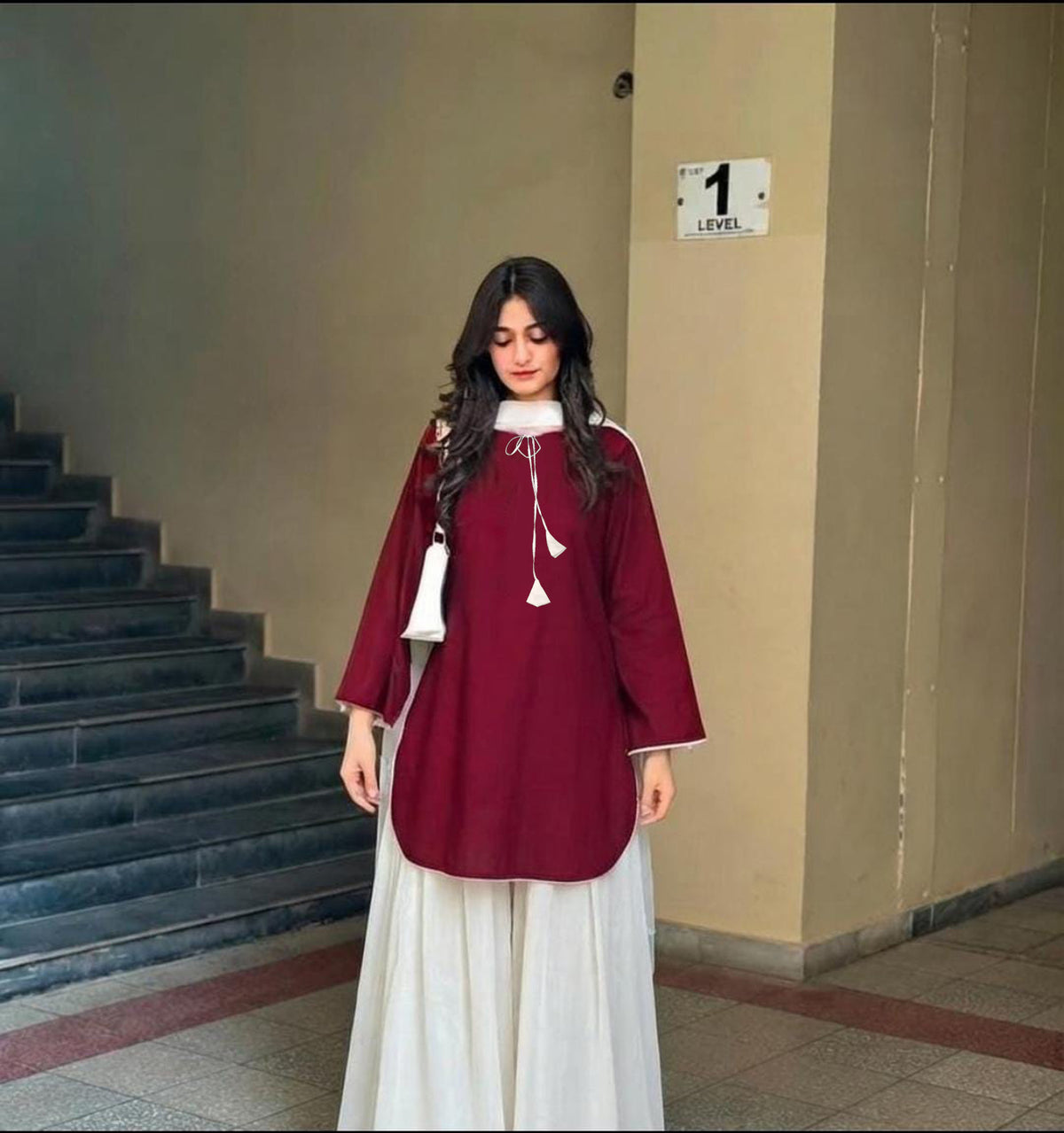 White Farshi Shalwar 3PC Cotton Suit