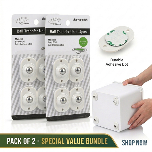 360° Rotating Self-Adhesive Caster Wheels – Pack of 8