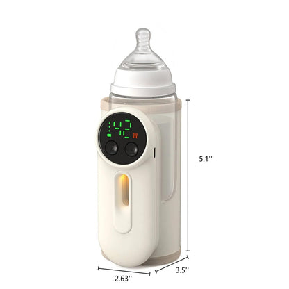 Portable Bottle Warmer for Travel, Upgraded Baby Milk Warmer for Breastmilk or Formula, Bottle Warmer On The Go with Milk Volume Window, 6 Temperature Control