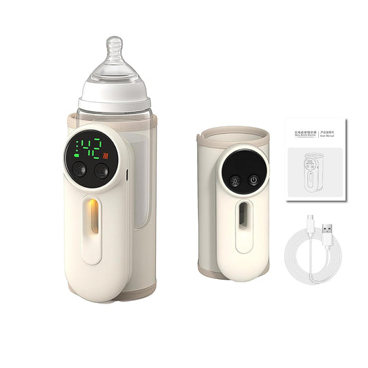 Portable Bottle Warmer for Travel, Upgraded Baby Milk Warmer for Breastmilk or Formula, Bottle Warmer On The Go with Milk Volume Window, 6 Temperature Control