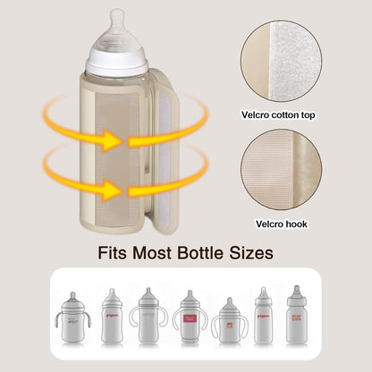 Portable Bottle Warmer for Travel, Upgraded Baby Milk Warmer for Breastmilk or Formula, Bottle Warmer On The Go with Milk Volume Window, 6 Temperature Control
