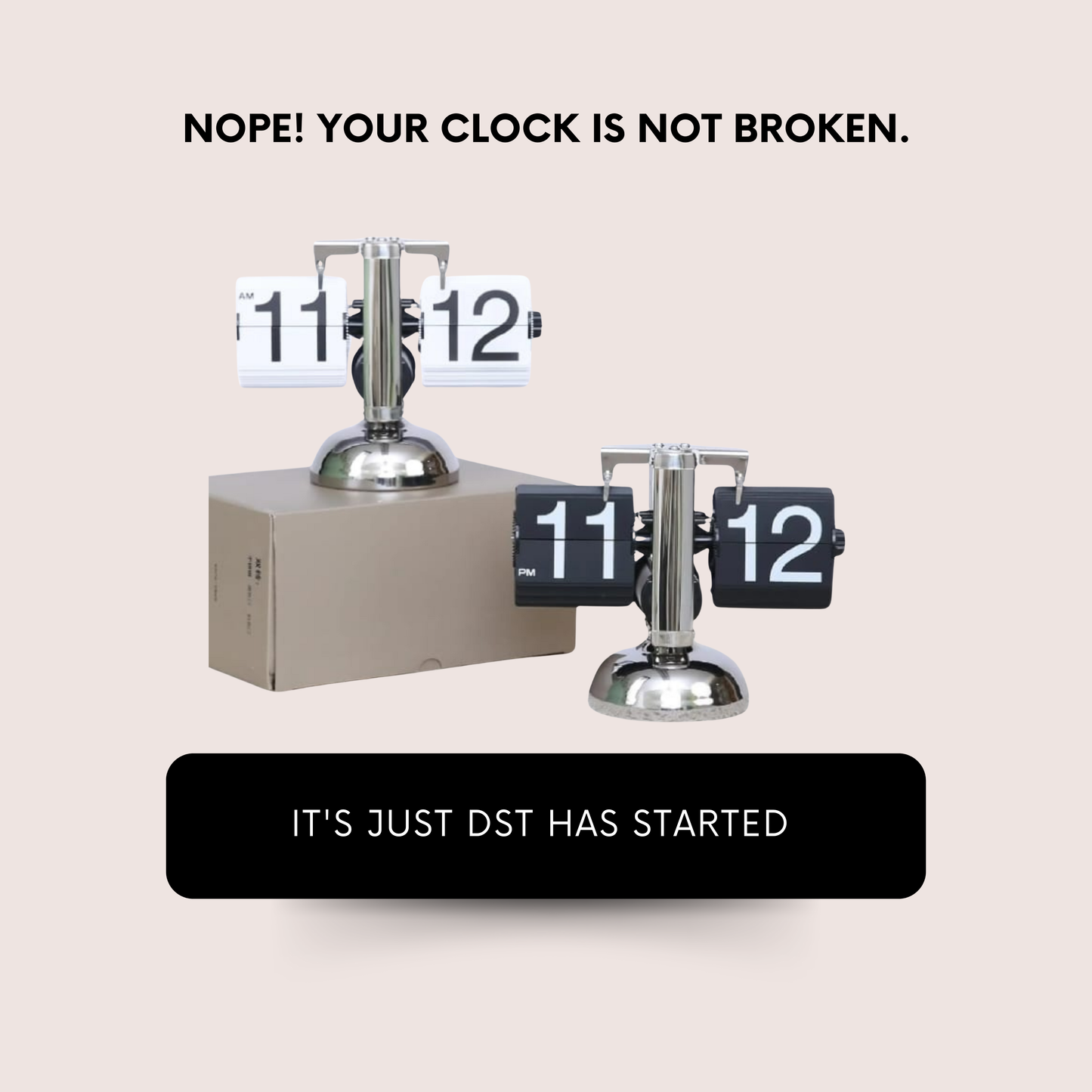 Vintage flip clock With steel base Premium box packing