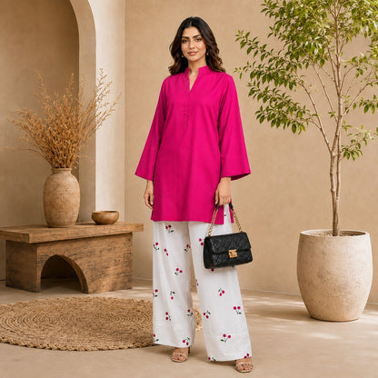 Cherry Printed Farshi Shalwar 2PC Cotton Suit