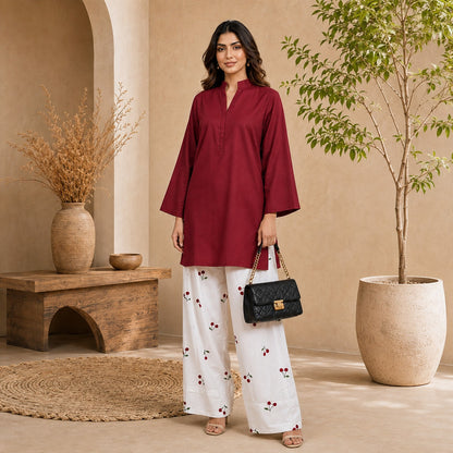 Cherry Printed Farshi Shalwar 2PC Cotton Suit