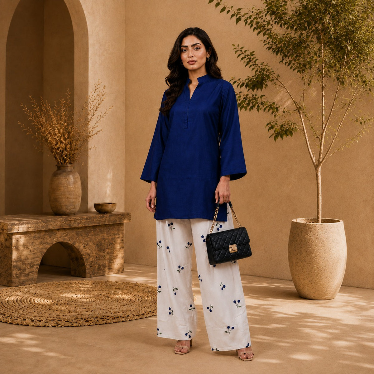 Cherry Printed Farshi Shalwar 2PC Cotton Suit