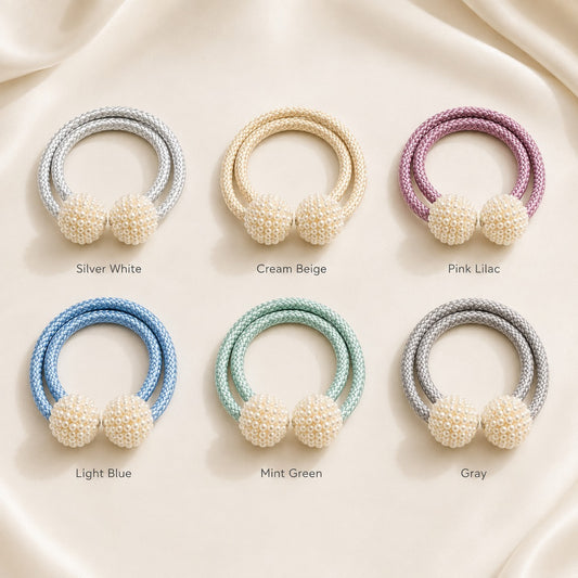 Magnetic Pearl Curtain Tiebacks – Pair