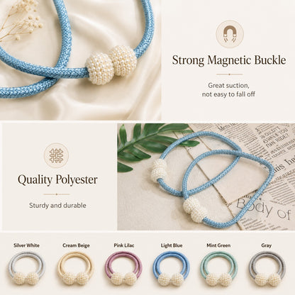 Magnetic Pearl Curtain Tiebacks – Pair