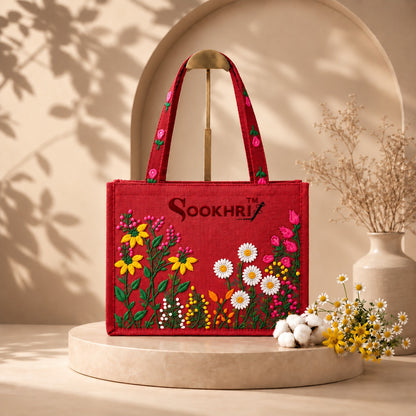 Sookhri Embroidered Jute Tote Bag