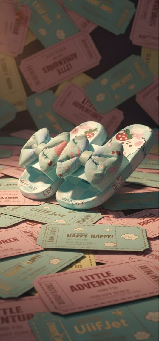 Imported Kids Bow Style Sliders – Premium Quality, Sizes 24–35 (Ages 3–10)