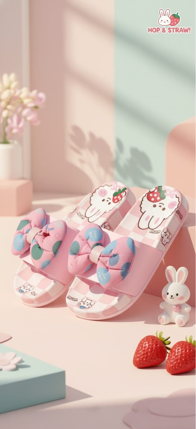 Imported Kids Bow Style Sliders – Premium Quality, Sizes 24–35 (Ages 3–10)