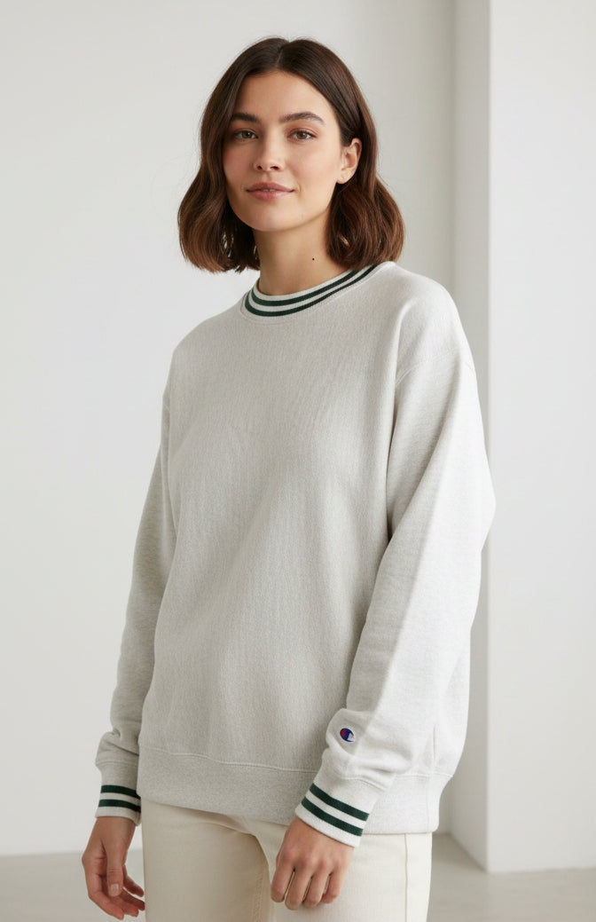 Export Fleece Reverse Weave Stripe Sweatshirt