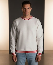 Export Fleece Reverse Weave Stripe Sweatshirt