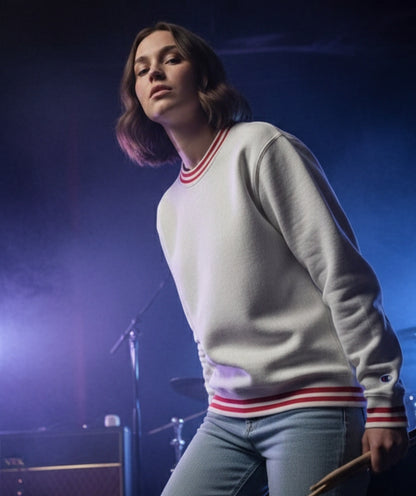 Export Fleece Reverse Weave Stripe Sweatshirt
