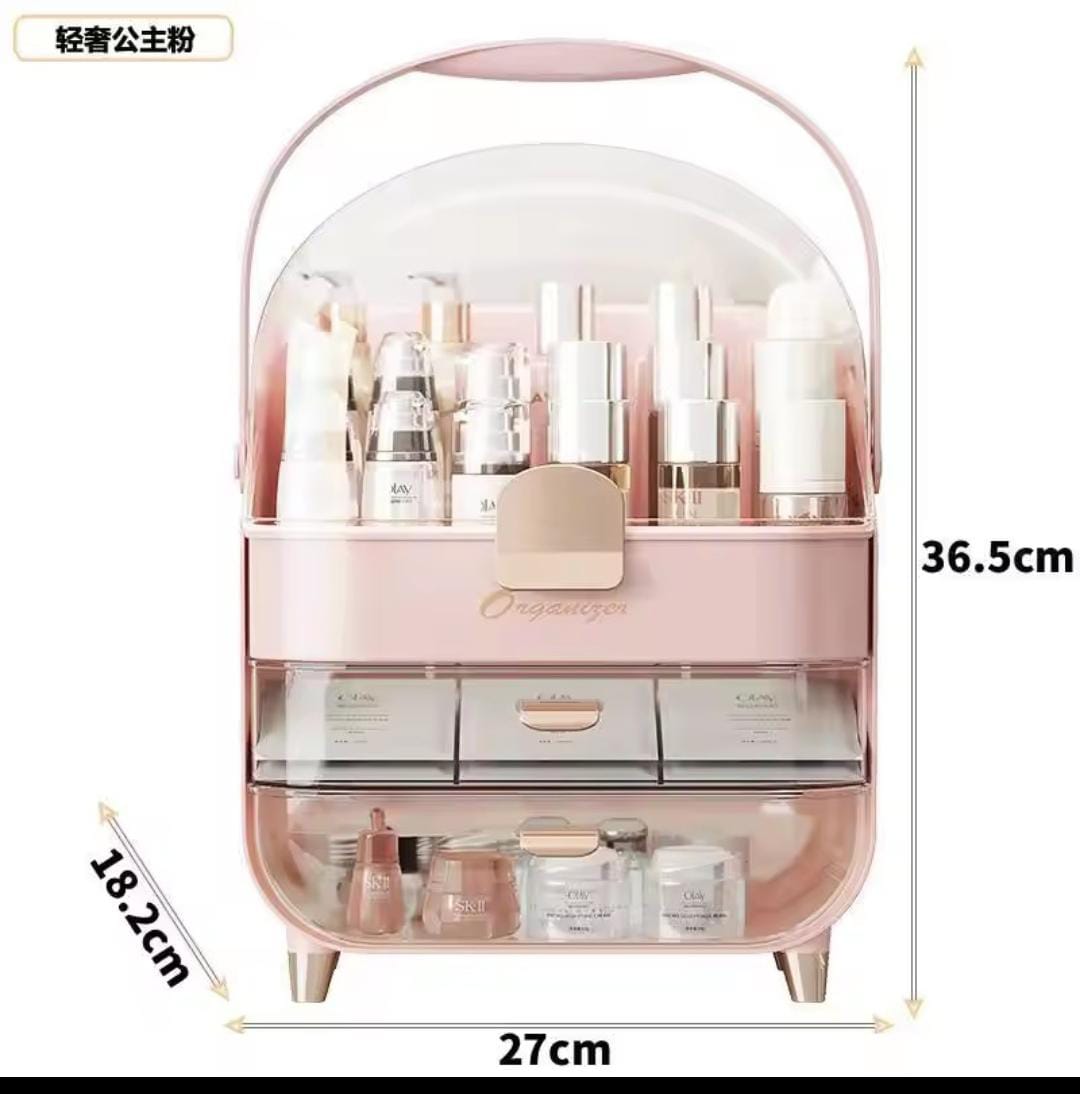 Large Capacity Dustproof Cosmetic Storage Box lipstick facial mask skin care products Portable Makeup and Skincare Organizer