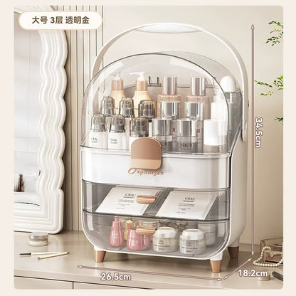 Large Capacity Dustproof Cosmetic Storage Box lipstick facial mask skin care products Portable Makeup and Skincare Organizer