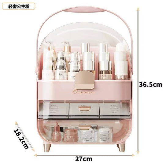 Large Capacity Dustproof Cosmetic Storage Box lipstick facial mask skin care products Portable Makeup and Skincare Organizer