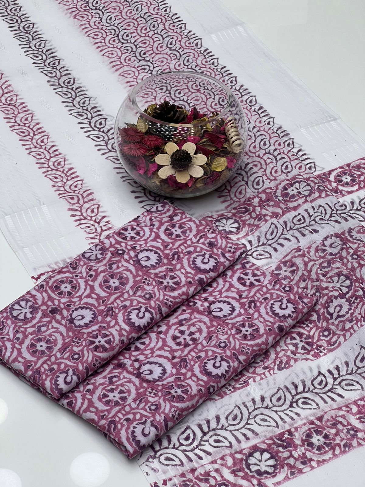Lawn Multani Block Print Shirt with Broshia Lawn Dupatta – 2 Pcs Unstitched Dress
