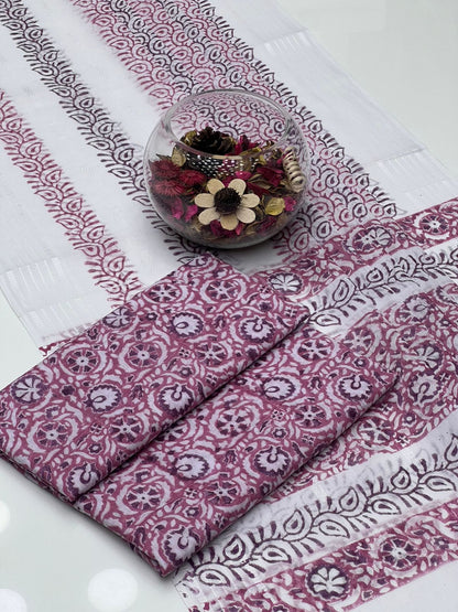 Lawn Multani Block Print Shirt with Broshia Lawn Dupatta – 2 Pcs Unstitched Dress