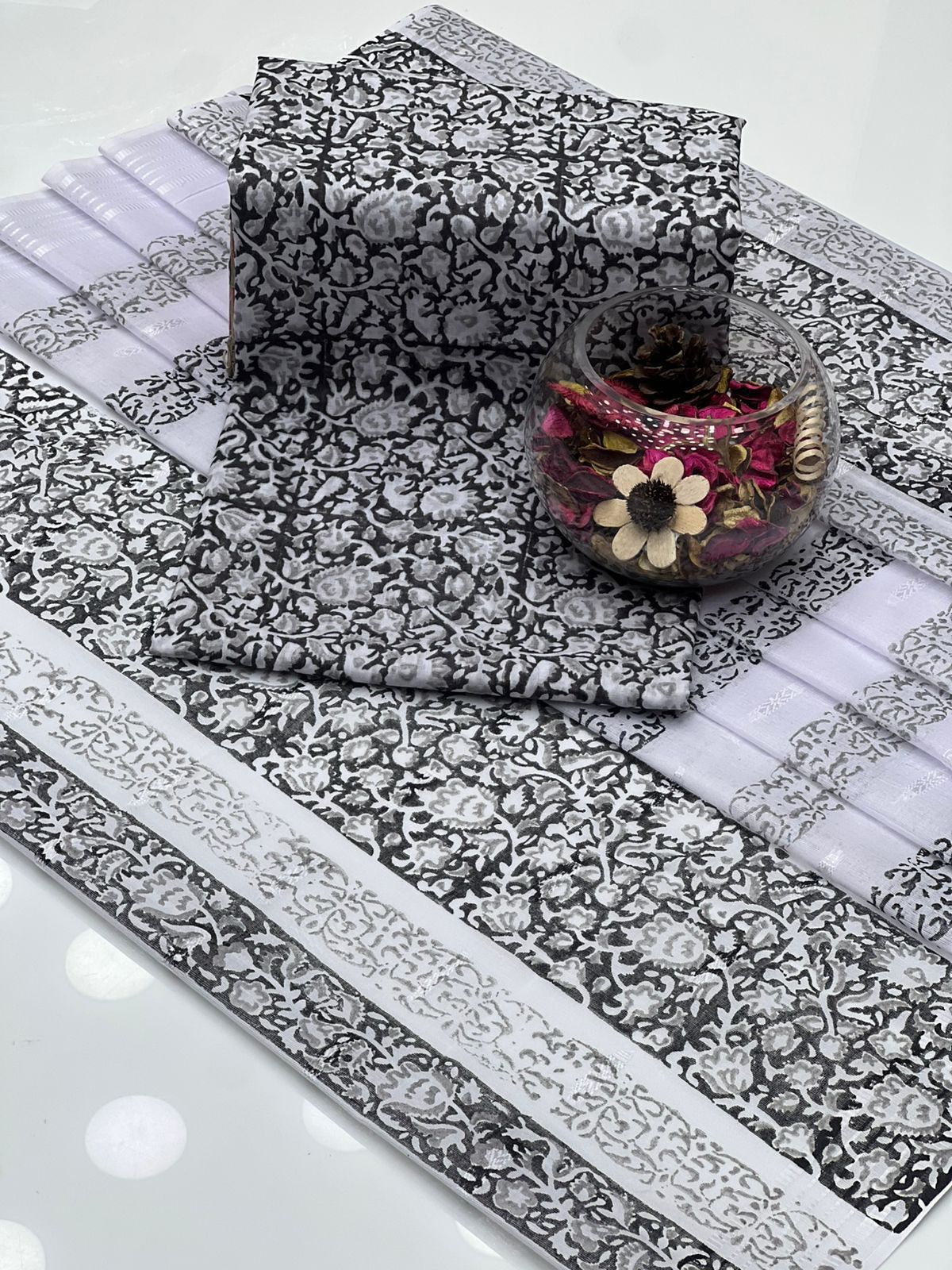 Lawn Multani Block Print Shirt with Broshia Lawn Dupatta – 2 Pcs Unstitched Dress
