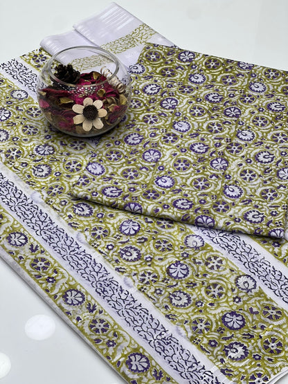 Lawn Multani Block Print Shirt with Broshia Lawn Dupatta – 2 Pcs Unstitched Dress