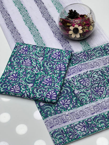 Lawn Multani Block Print Shirt with Broshia Lawn Dupatta – 2 Pcs Unstitched Dress
