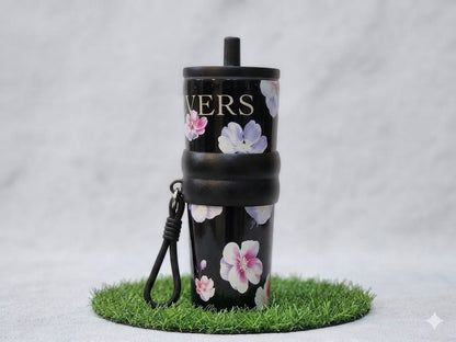 Stainless Steel Premium Insulated Floral Tumbler with Straw & Carry Band
