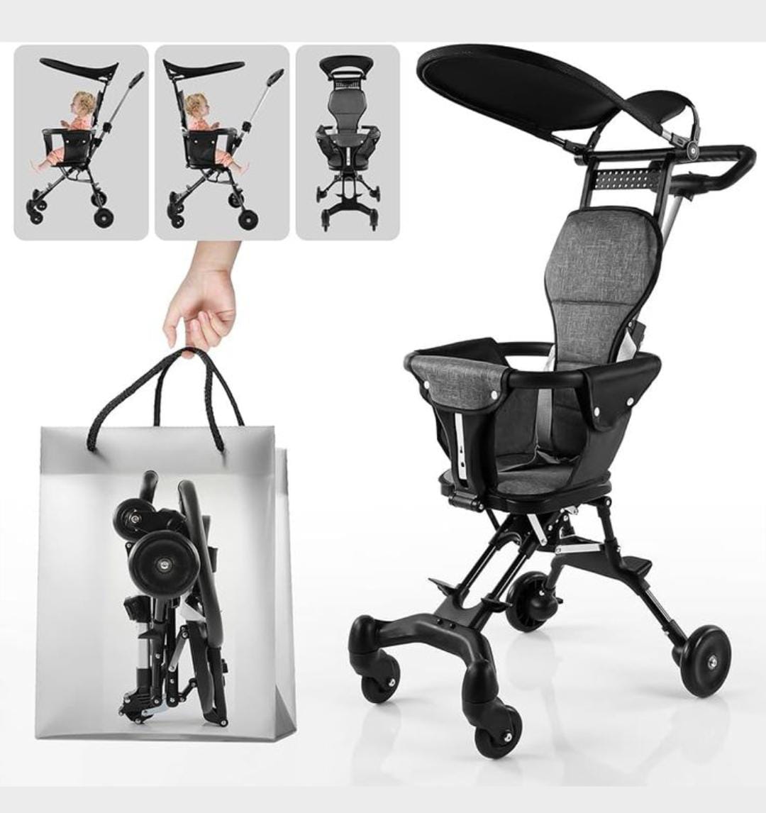 Foldable baby stroller with canopi