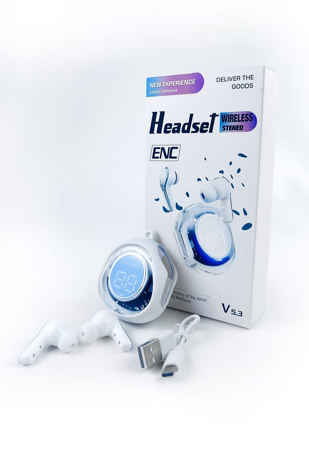 Air 39 Transparent Bluetooth Earbuds (Imported)