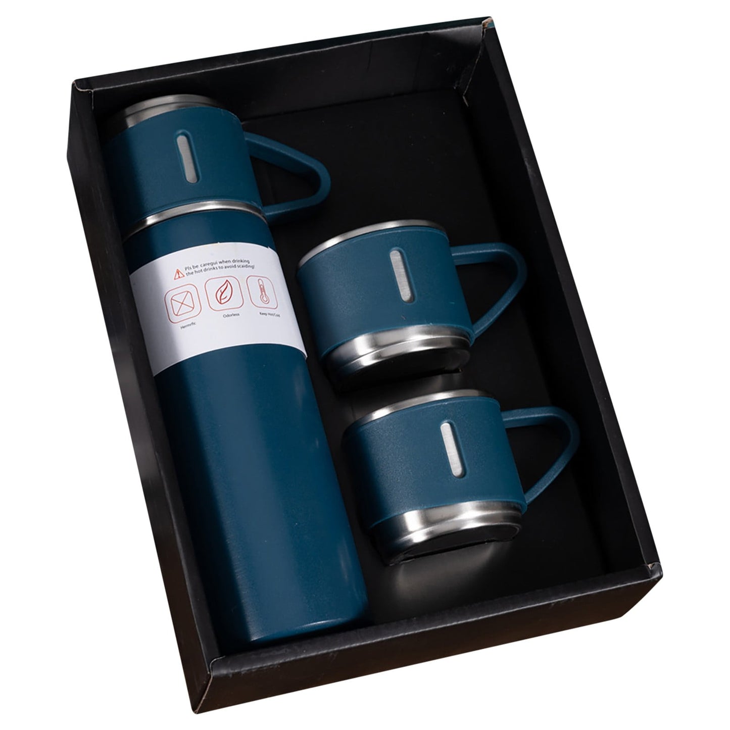 3 Cup Double-Layer Stainless Steel Vacuum Flask Set