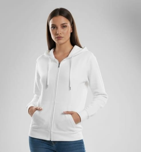 Premium Fleece Zip-Up Hoodie - Branded Export Quality Unisex Hoodie