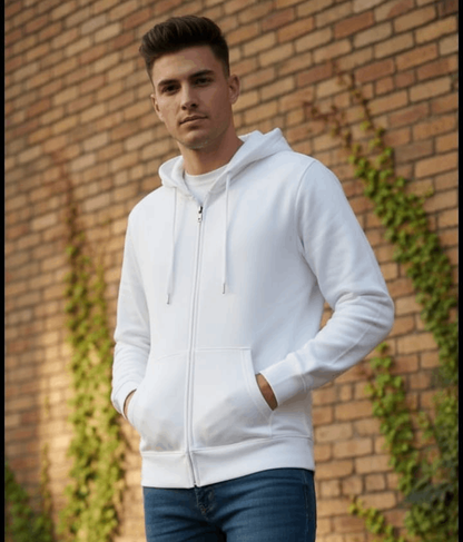Premium Fleece Zip-Up Hoodie - Branded Export Quality Unisex Hoodie