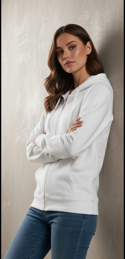 Premium Fleece Zip-Up Hoodie - Branded Export Quality Unisex Hoodie