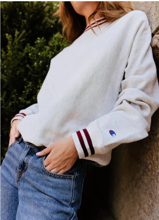 Export Fleece Reverse Weave Stripe Sweatshirt