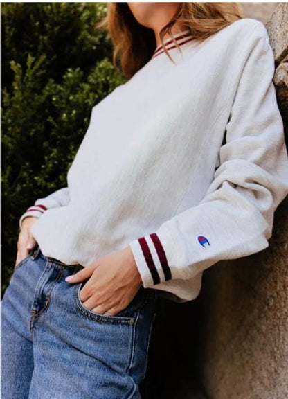 Export Fleece Reverse Weave Stripe Sweatshirt
