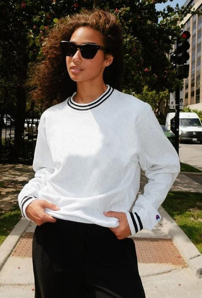 Export Fleece Reverse Weave Stripe Sweatshirt
