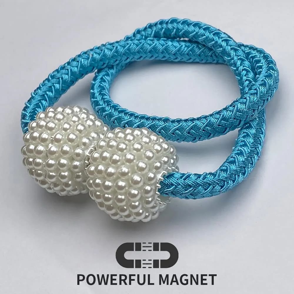 Magnetic Pearl Curtain Tiebacks – Pair