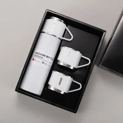 3 Cup Double-Layer Stainless Steel Vacuum Flask Set