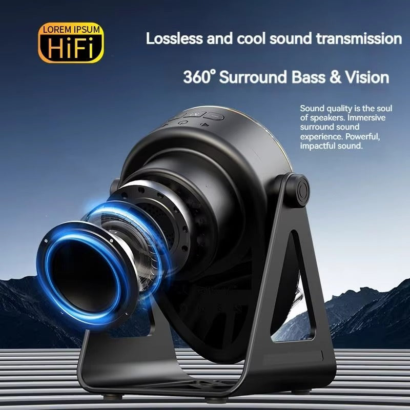 5-in-1 BT Speaker 5000mAh Rechargeable Induction Cell Phone Stand Stereo Sound Gift for Men Women