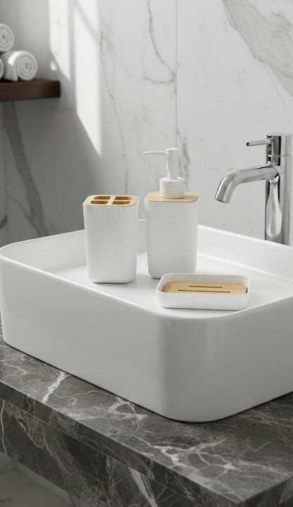 Bathroom Accessories Set Hand Soap Bottle with Storage Cup for Toothbrush Toothpaste Razor Holder Countertop Elegant Decor Sale price