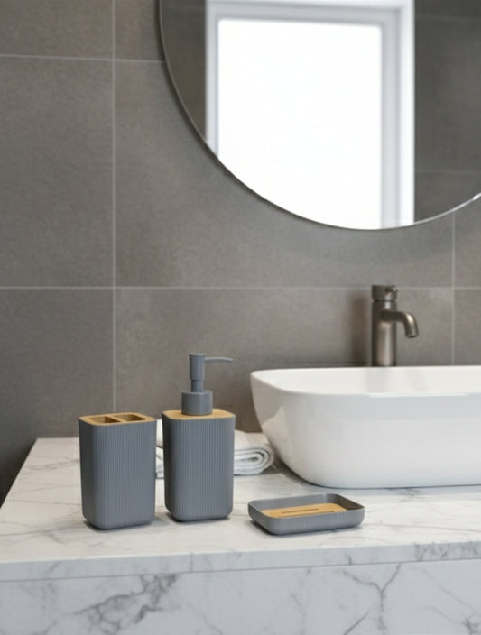 Bathroom Accessories Set Hand Soap Bottle with Storage Cup for Toothbrush Toothpaste Razor Holder Countertop Elegant Decor Sale price