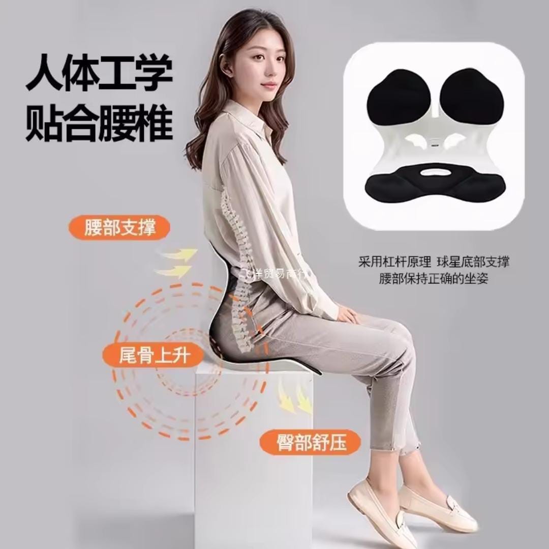 Orthopedic Honeycomb Gel Seat Cushion with Ergonomic Back Support