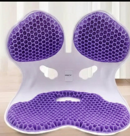 Orthopedic Honeycomb Gel Seat Cushion with Ergonomic Back Support