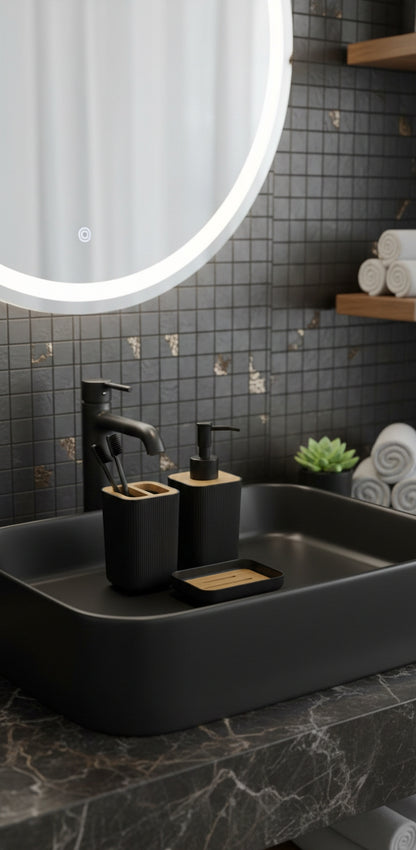 Bathroom Accessories Set Hand Soap Bottle with Storage Cup for Toothbrush Toothpaste Razor Holder Countertop Elegant Decor Sale price