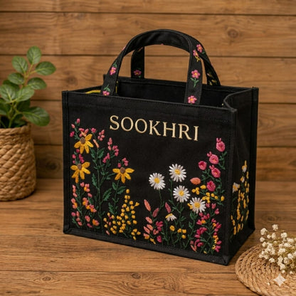 Sookhri Embroidered Jute Tote Bag – Premium Eco-Friendly Handbag