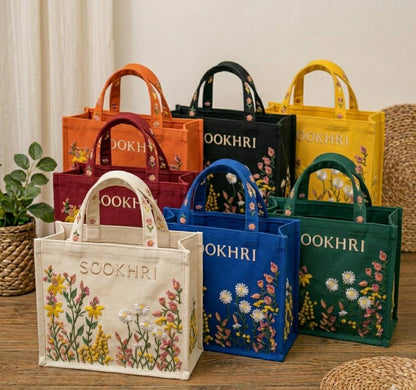 Sookhri Embroidered Jute Tote Bag – Premium Eco-Friendly Handbag