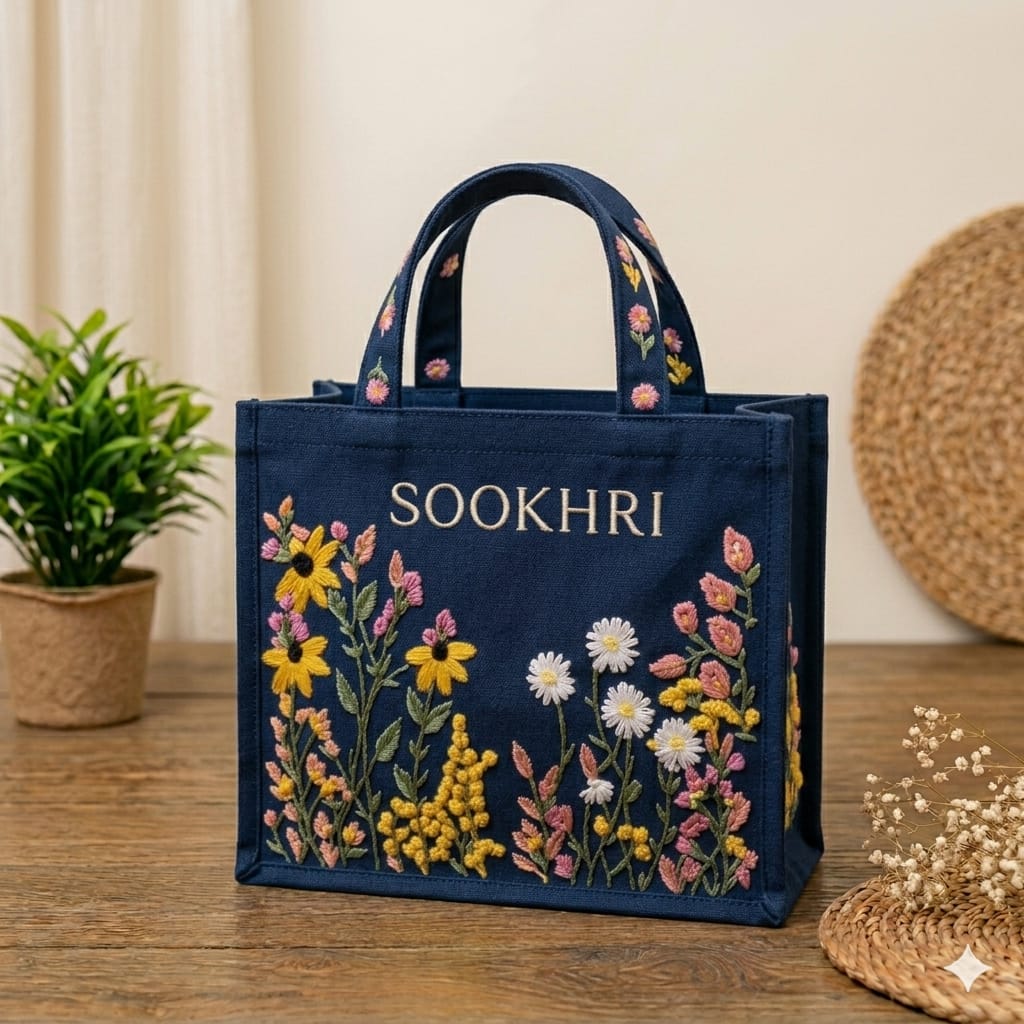 Sookhri Embroidered Jute Tote Bag – Premium Eco-Friendly Handbag