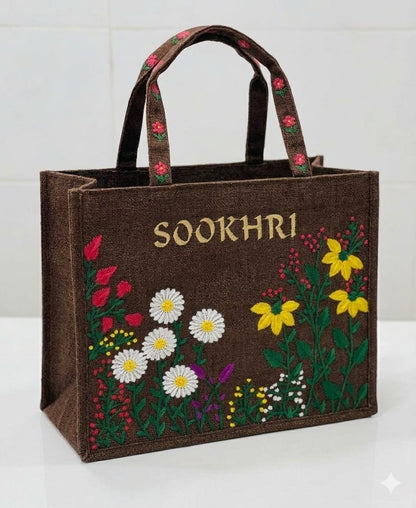 Sookhri Embroidered Jute Tote Bag – Premium Eco-Friendly Handbag